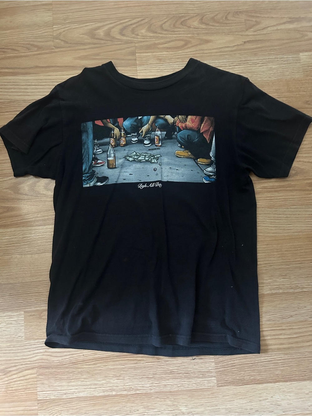 DGK Black Short Sleeve Tee with Colorful Street Scene Graphic